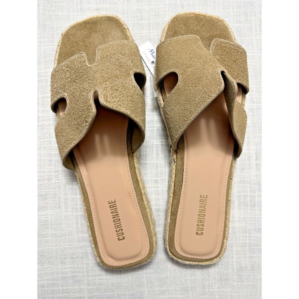 Cushionaire Faux Suede Sandals Slide Sz 8.5M Camel Color New with Tags
